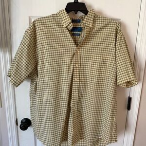 Towncraft Yellow and Black Plaid Casual Shirt